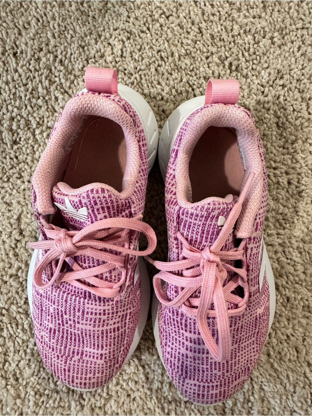 Adidas Originals Kids Pink Knit Sneakers Size 12K - Picture 5 of 11